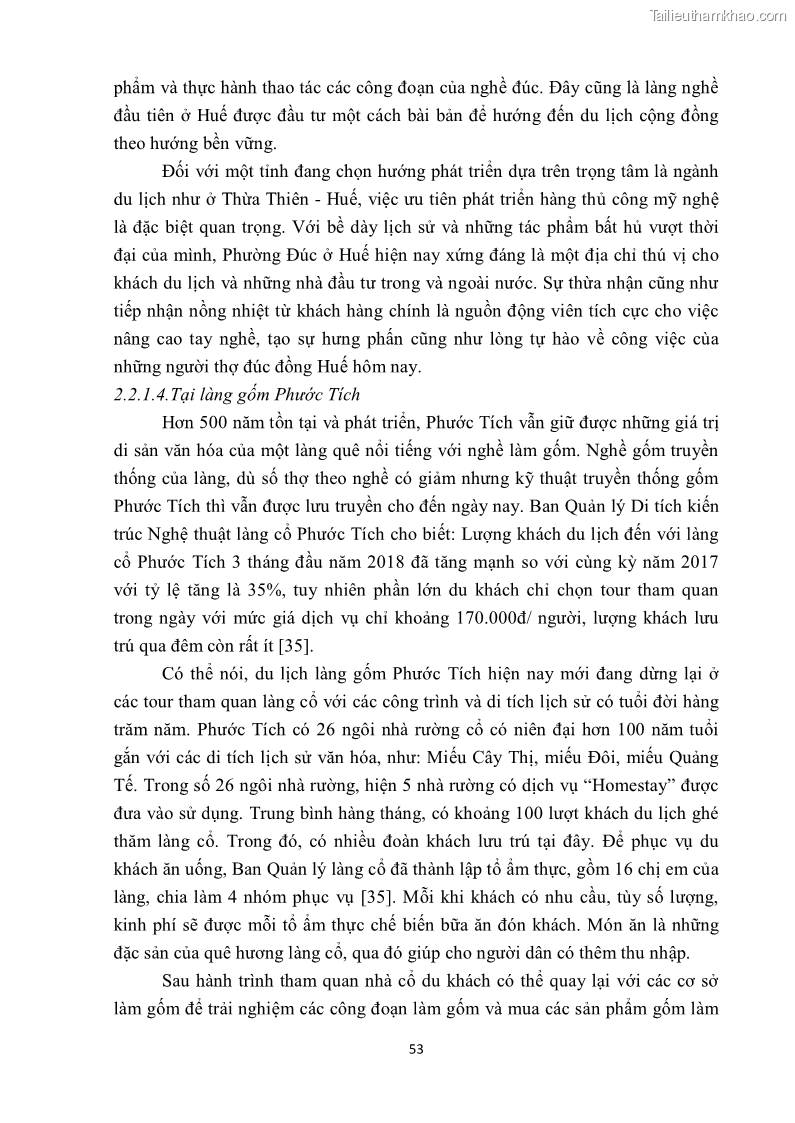 Khóa luận tốt nghiệp văn hóa du lịch Tìm hiểu một số làng nghề truyền thống tiêu biểu ở tỉnh Thừa Thiên – Huế phục vụ phát triển du lịch - 6 Trang 64