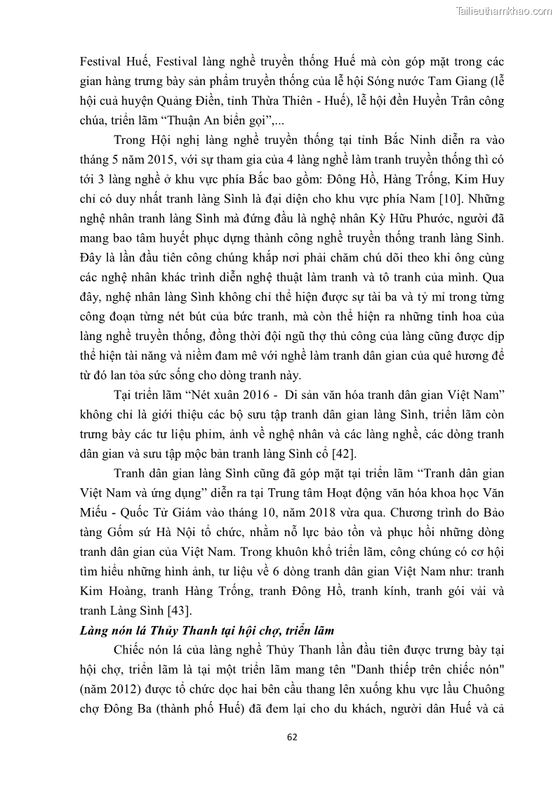 Khóa luận tốt nghiệp văn hóa du lịch Tìm hiểu một số làng nghề truyền thống tiêu biểu ở tỉnh Thừa Thiên – Huế phục vụ phát triển du lịch - 7 Trang 73