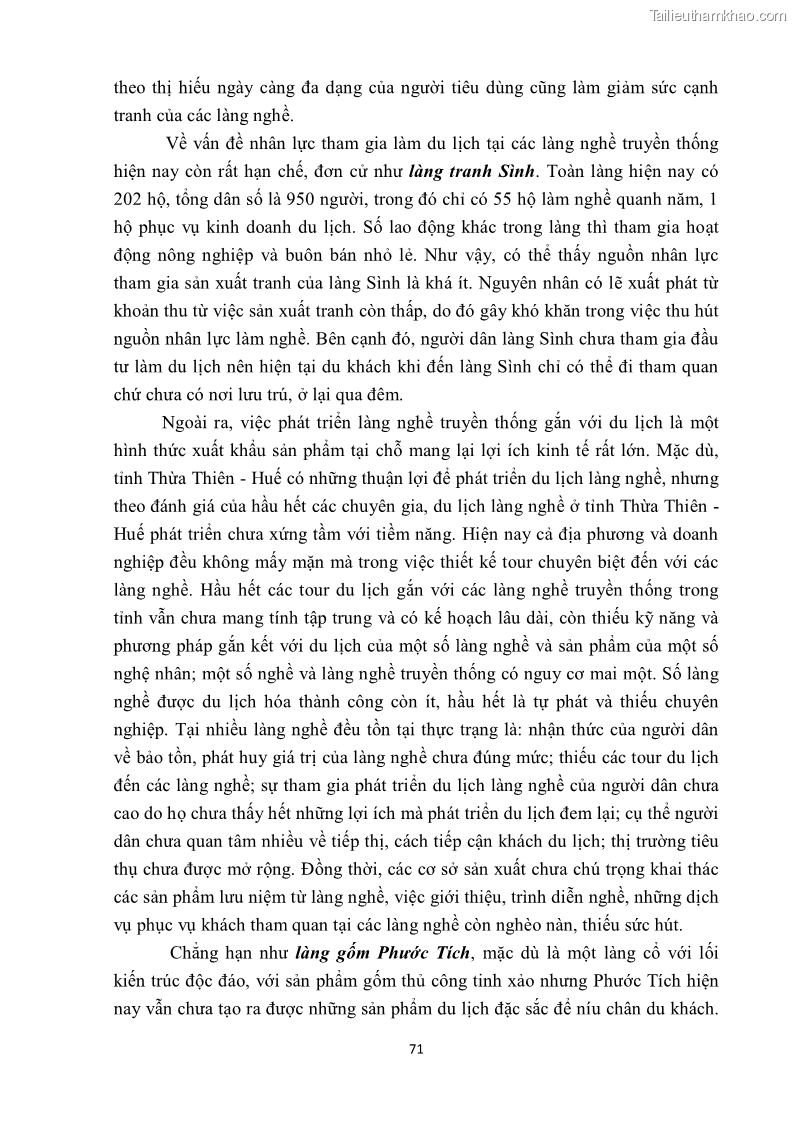 Khóa luận tốt nghiệp văn hóa du lịch Tìm hiểu một số làng nghề truyền thống tiêu biểu ở tỉnh Thừa Thiên – Huế phục vụ phát triển du lịch - 7 Trang 82