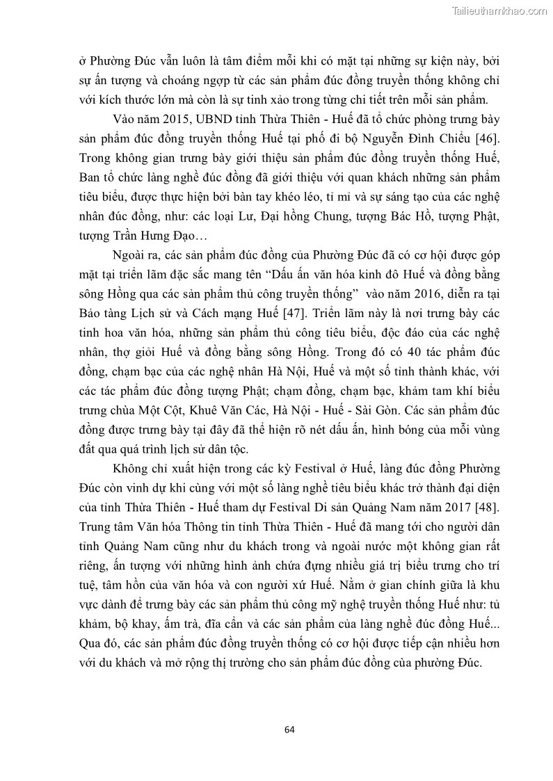 Khóa luận tốt nghiệp văn hóa du lịch Tìm hiểu một số làng nghề truyền thống tiêu biểu ở tỉnh Thừa Thiên – Huế phục vụ phát triển du lịch - 7 Trang 75