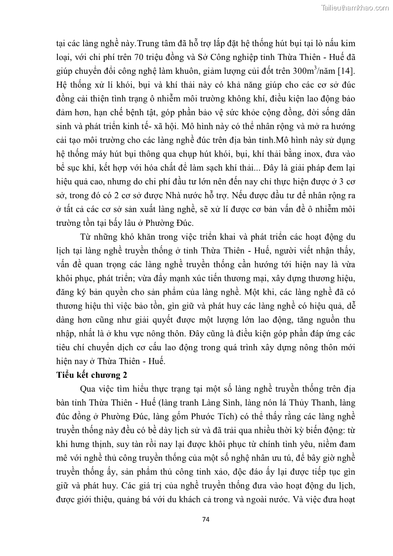 Khóa luận tốt nghiệp văn hóa du lịch Tìm hiểu một số làng nghề truyền thống tiêu biểu ở tỉnh Thừa Thiên – Huế phục vụ phát triển du lịch - 8 Trang 85