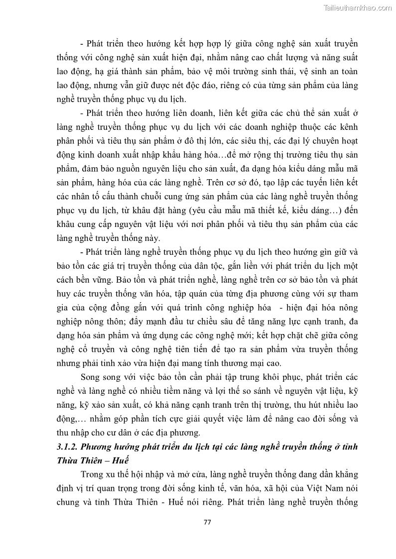 Khóa luận tốt nghiệp văn hóa du lịch Tìm hiểu một số làng nghề truyền thống tiêu biểu ở tỉnh Thừa Thiên – Huế phục vụ phát triển du lịch - 8 Trang 88