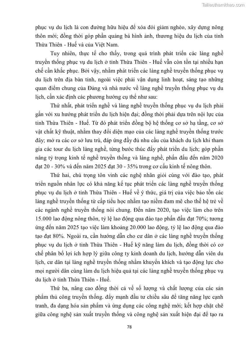 Khóa luận tốt nghiệp văn hóa du lịch Tìm hiểu một số làng nghề truyền thống tiêu biểu ở tỉnh Thừa Thiên – Huế phục vụ phát triển du lịch - 8 Trang 89
