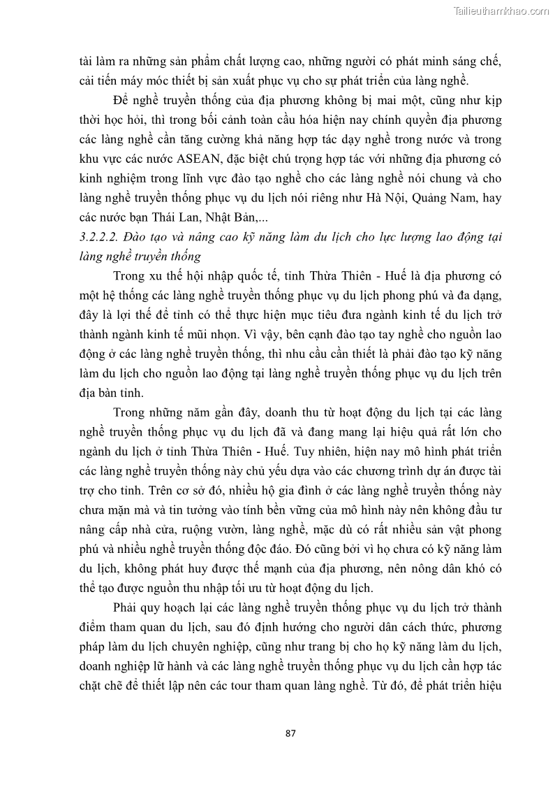 Khóa luận tốt nghiệp văn hóa du lịch Tìm hiểu một số làng nghề truyền thống tiêu biểu ở tỉnh Thừa Thiên – Huế phục vụ phát triển du lịch - 9 Trang 98