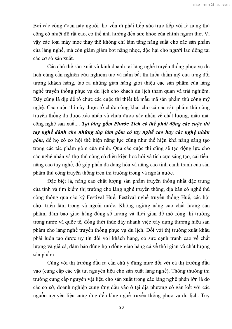 Khóa luận tốt nghiệp văn hóa du lịch Tìm hiểu một số làng nghề truyền thống tiêu biểu ở tỉnh Thừa Thiên – Huế phục vụ phát triển du lịch - 9 Trang 101