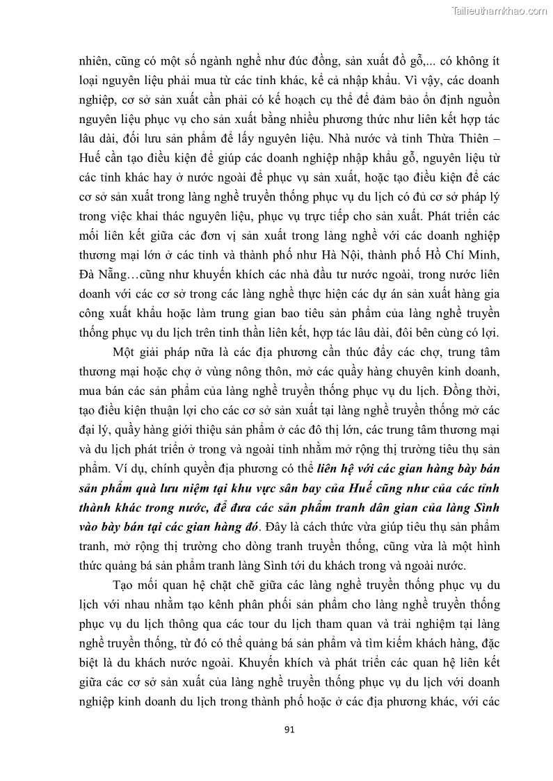 Khóa luận tốt nghiệp văn hóa du lịch Tìm hiểu một số làng nghề truyền thống tiêu biểu ở tỉnh Thừa Thiên – Huế phục vụ phát triển du lịch - 9 Trang 102