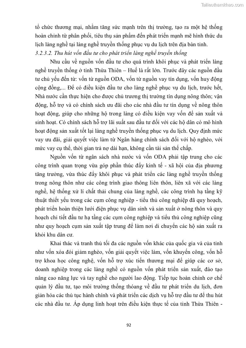 Khóa luận tốt nghiệp văn hóa du lịch Tìm hiểu một số làng nghề truyền thống tiêu biểu ở tỉnh Thừa Thiên – Huế phục vụ phát triển du lịch - 9 Trang 103