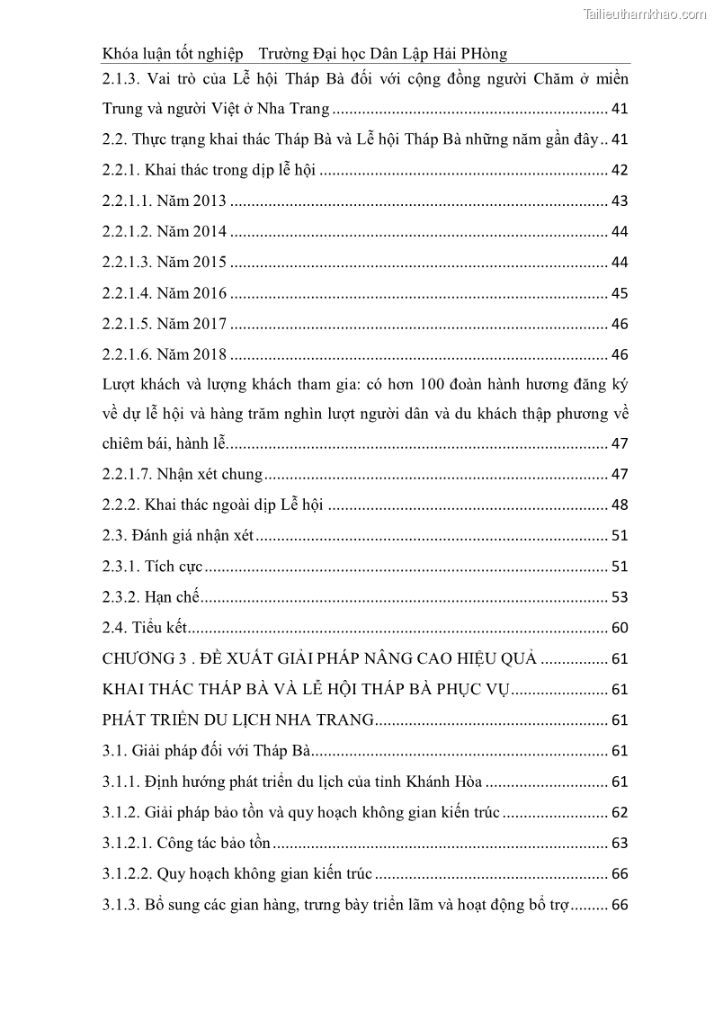 Khóa luận tốt nghiệp văn hóa du lịch Tìm hiểu thực trạng và đề xuất giải pháp khai thác phát triển du lịch đối với Tháp Bà - Lễ hội Tháp Bà ở Nha Trang - 1 Trang 9