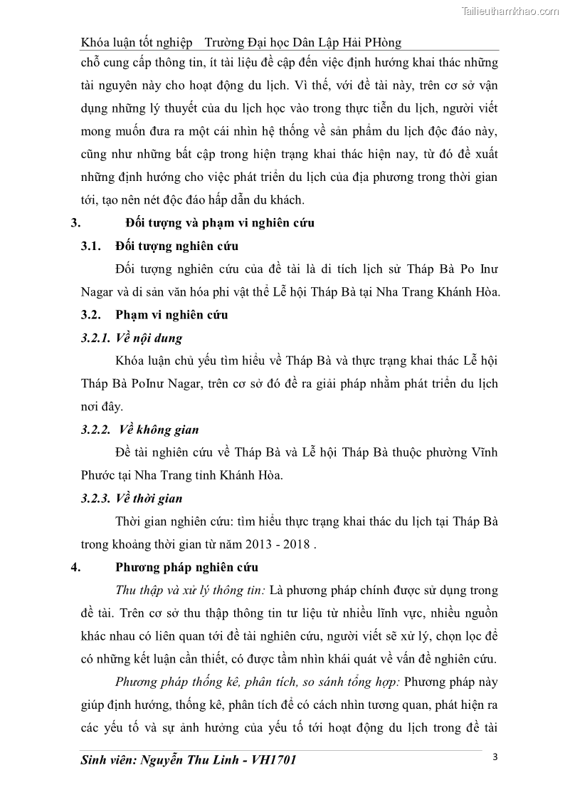 Khóa luận tốt nghiệp văn hóa du lịch Tìm hiểu thực trạng và đề xuất giải pháp khai thác phát triển du lịch đối với Tháp Bà - Lễ hội Tháp Bà ở Nha Trang - 2 Trang 13