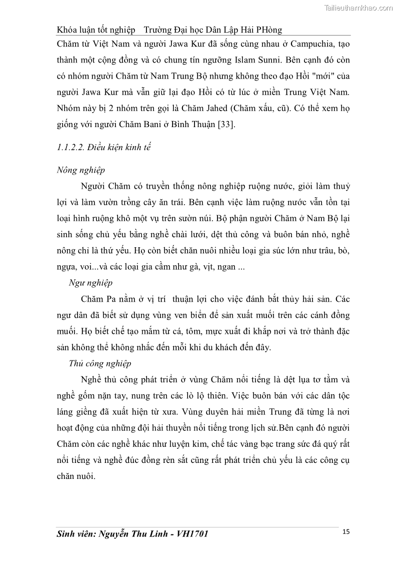 Khóa luận tốt nghiệp văn hóa du lịch Tìm hiểu thực trạng và đề xuất giải pháp khai thác phát triển du lịch đối với Tháp Bà - Lễ hội Tháp Bà ở Nha Trang - 3 Trang 25