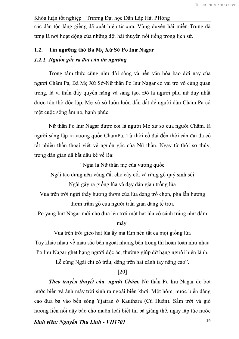 Khóa luận tốt nghiệp văn hóa du lịch Tìm hiểu thực trạng và đề xuất giải pháp khai thác phát triển du lịch đối với Tháp Bà - Lễ hội Tháp Bà ở Nha Trang - 3 Trang 29