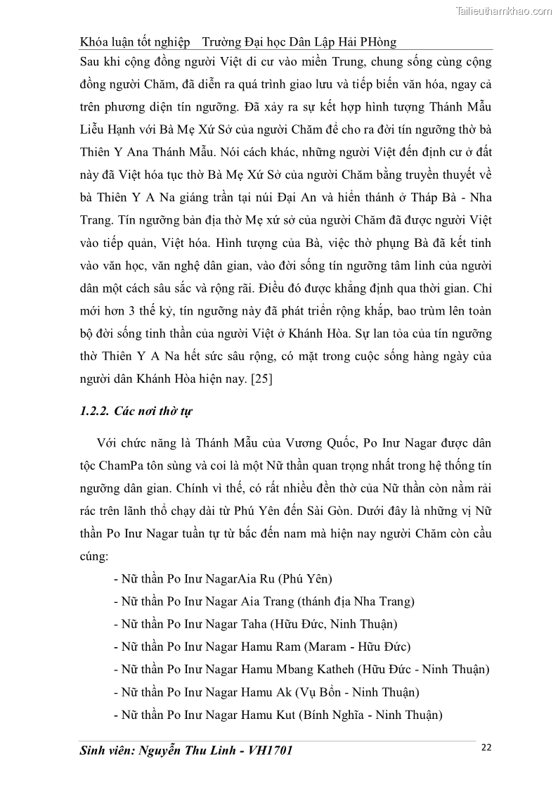 Khóa luận tốt nghiệp văn hóa du lịch Tìm hiểu thực trạng và đề xuất giải pháp khai thác phát triển du lịch đối với Tháp Bà - Lễ hội Tháp Bà ở Nha Trang - 3 Trang 32