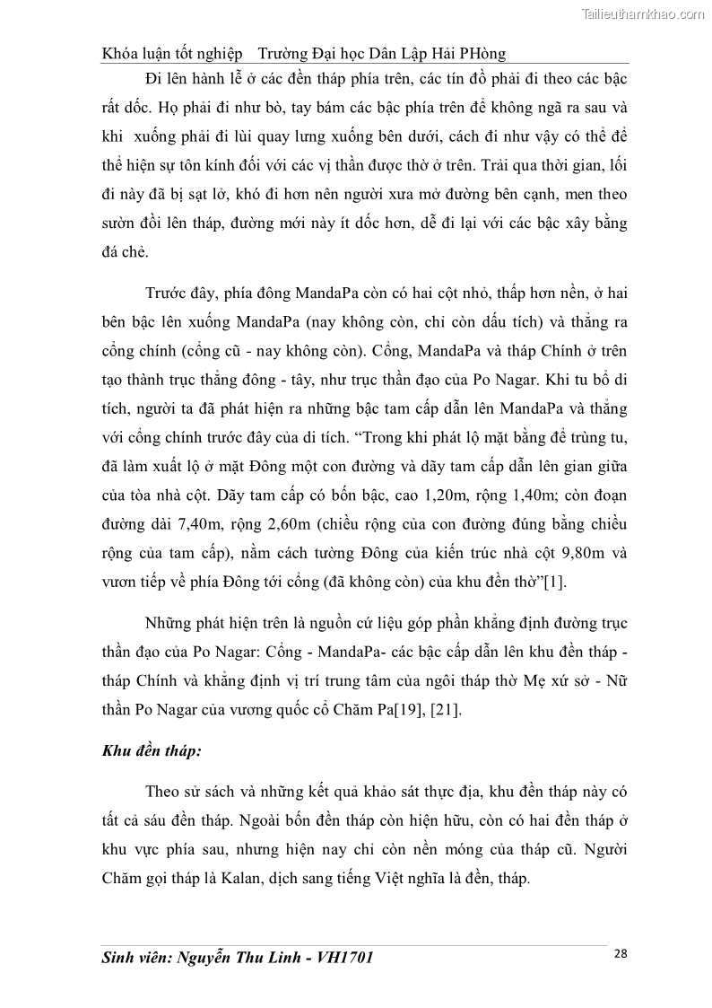 Khóa luận tốt nghiệp văn hóa du lịch Tìm hiểu thực trạng và đề xuất giải pháp khai thác phát triển du lịch đối với Tháp Bà - Lễ hội Tháp Bà ở Nha Trang - 4 Trang 38