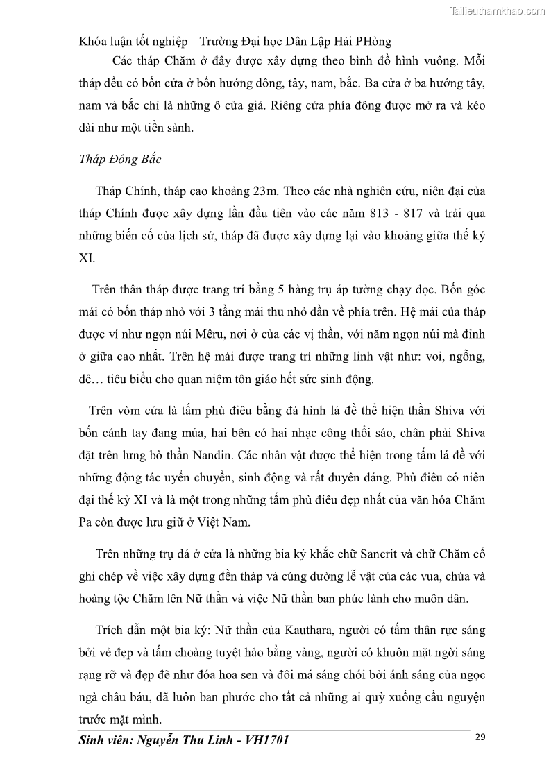 Khóa luận tốt nghiệp văn hóa du lịch Tìm hiểu thực trạng và đề xuất giải pháp khai thác phát triển du lịch đối với Tháp Bà - Lễ hội Tháp Bà ở Nha Trang - 4 Trang 39