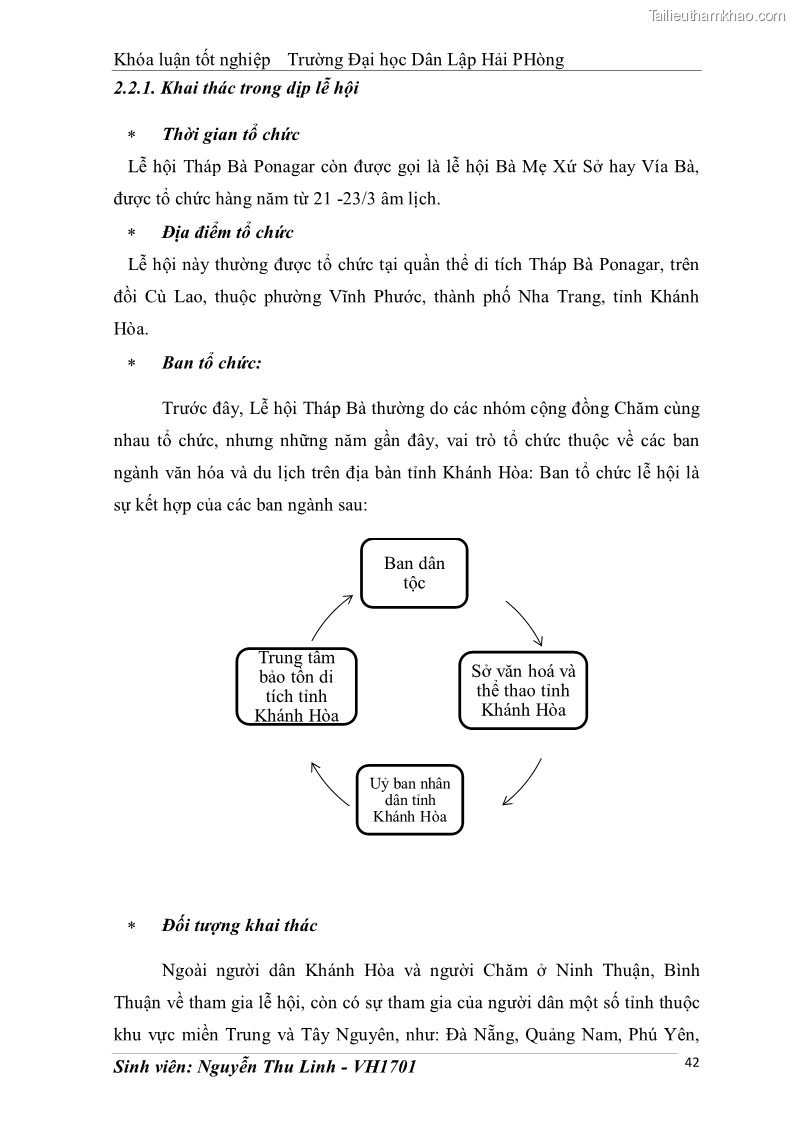 Khóa luận tốt nghiệp văn hóa du lịch Tìm hiểu thực trạng và đề xuất giải pháp khai thác phát triển du lịch đối với Tháp Bà - Lễ hội Tháp Bà ở Nha Trang - 5 Trang 52