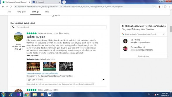 Nguồn Trang Tripadvior của khách sạn Novotel Danang Hình 2 13 Đánh giá của khách 1