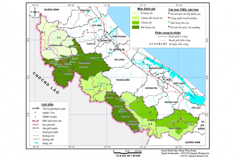 Hình 3 2 Bản đồ đánh giá mức độ thuận lợi của tài nguyên cho LHDL văn hóa 2