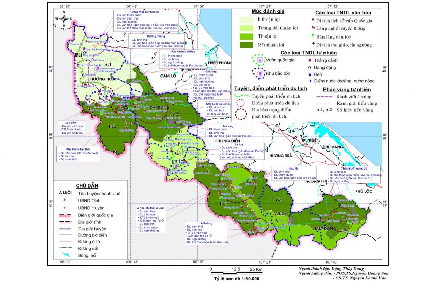 Hình 4 1 Bản đồ định hướng PTDL các huyện miền núi khu vực Trị Thiên 137 1