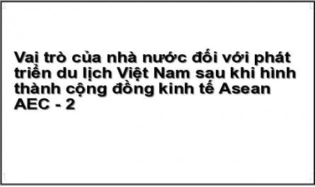 Vai trò của nhà nước đối với phát triển du lịch Việt Nam sau khi hình thành cộng đồng kinh tế Asean AEC - 2