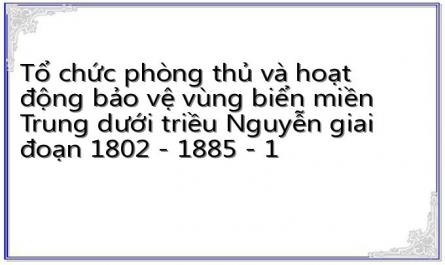 Tổ chức phòng thủ và hoạt động bảo vệ vùng biển miền Trung dưới triều Nguyễn giai đoạn 1802 - 1885 - 1