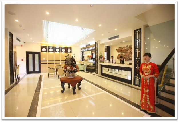 Khu vực lễ tân Cở sở vật chất bộ phận lễ tân Nhà hàng Âu Cơ Khu vực hội 3