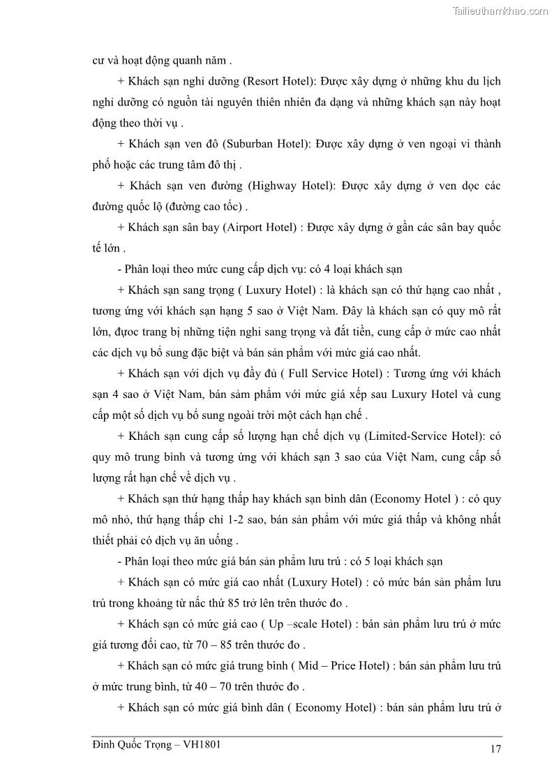 Khóa luận tốt nghiệp việt nam học Thực trạng kinh doanh du lịch và những giải pháp nhằm nâng cao chất lượng của hệ thống khách sạn, nhà nghỉ ở Cát Bà - 2 Trang 17