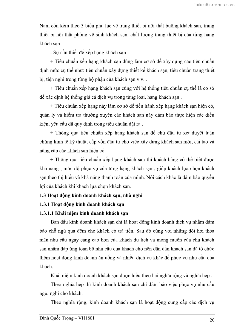 Khóa luận tốt nghiệp việt nam học Thực trạng kinh doanh du lịch và những giải pháp nhằm nâng cao chất lượng của hệ thống khách sạn, nhà nghỉ ở Cát Bà - 2 Trang 20