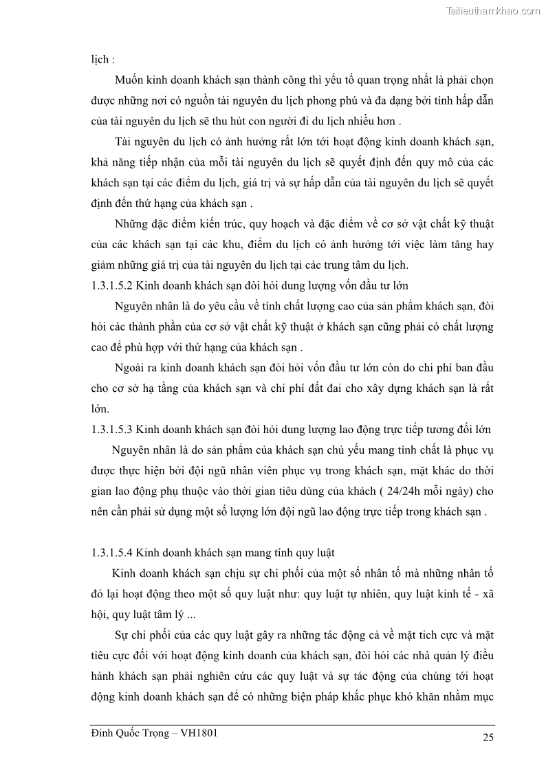 Khóa luận tốt nghiệp việt nam học Thực trạng kinh doanh du lịch và những giải pháp nhằm nâng cao chất lượng của hệ thống khách sạn, nhà nghỉ ở Cát Bà - 3 Trang 25