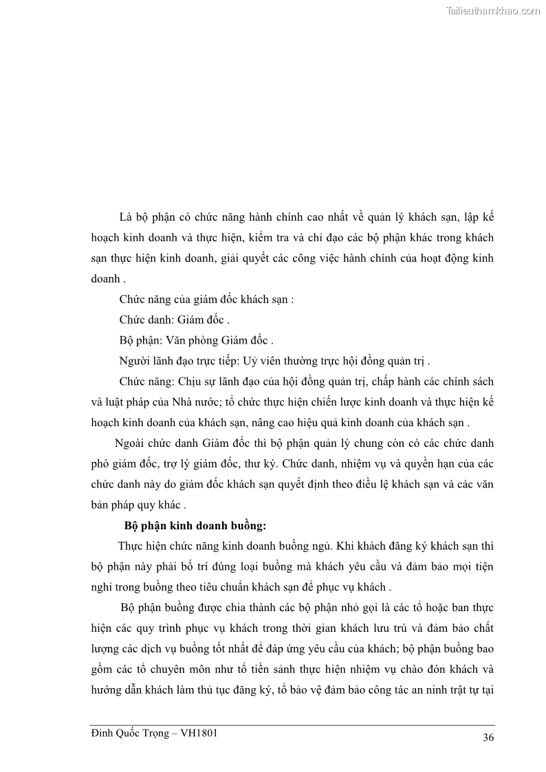 Khóa luận tốt nghiệp việt nam học Thực trạng kinh doanh du lịch và những giải pháp nhằm nâng cao chất lượng của hệ thống khách sạn, nhà nghỉ ở Cát Bà - 3 Trang 36
