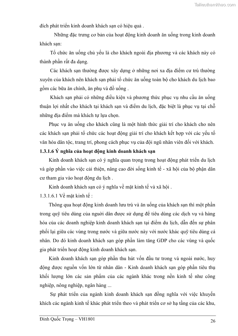 Khóa luận tốt nghiệp việt nam học Thực trạng kinh doanh du lịch và những giải pháp nhằm nâng cao chất lượng của hệ thống khách sạn, nhà nghỉ ở Cát Bà - 3 Trang 26