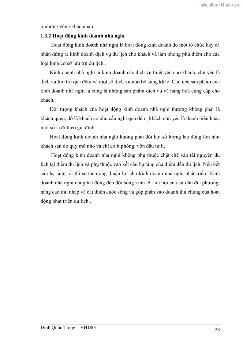 Khóa luận tốt nghiệp việt nam học Thực trạng kinh doanh du lịch và những giải pháp nhằm nâng cao chất lượng của hệ thống khách sạn, nhà nghỉ ở Cát Bà - 3 Trang 28