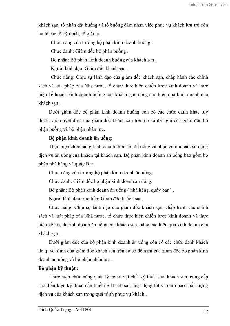 Khóa luận tốt nghiệp việt nam học Thực trạng kinh doanh du lịch và những giải pháp nhằm nâng cao chất lượng của hệ thống khách sạn, nhà nghỉ ở Cát Bà - 4 Trang 37