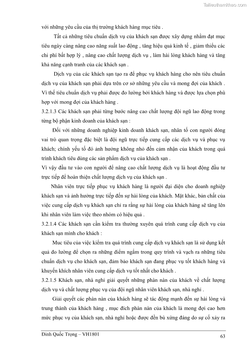 Khóa luận tốt nghiệp việt nam học Thực trạng kinh doanh du lịch và những giải pháp nhằm nâng cao chất lượng của hệ thống khách sạn, nhà nghỉ ở Cát Bà - 6 Trang 63