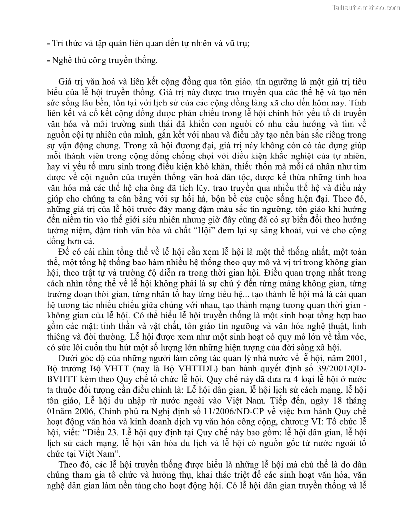 Khóa luận tốt nghiệp việt nam học Thực trạng và giải pháp khai thác lễ hội đền Nghè phục vụ du lịch tại thành phố Hải Phòng - 2 Trang 18