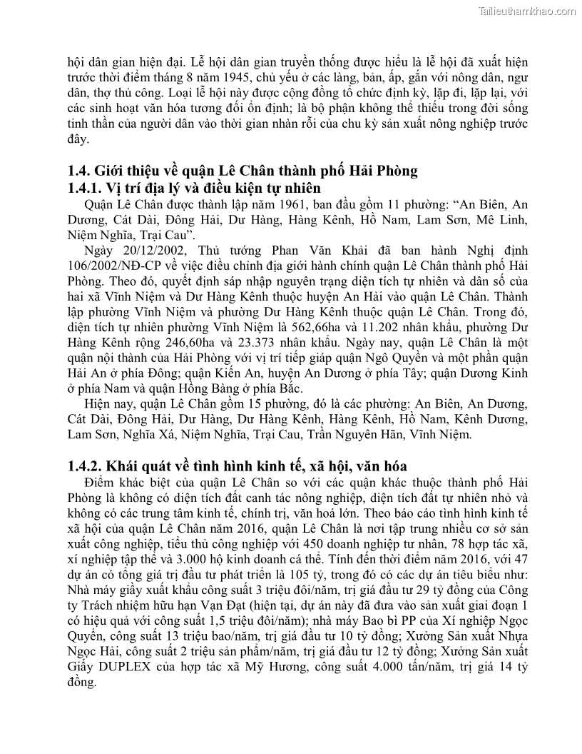 Khóa luận tốt nghiệp việt nam học Thực trạng và giải pháp khai thác lễ hội đền Nghè phục vụ du lịch tại thành phố Hải Phòng - 2 Trang 19