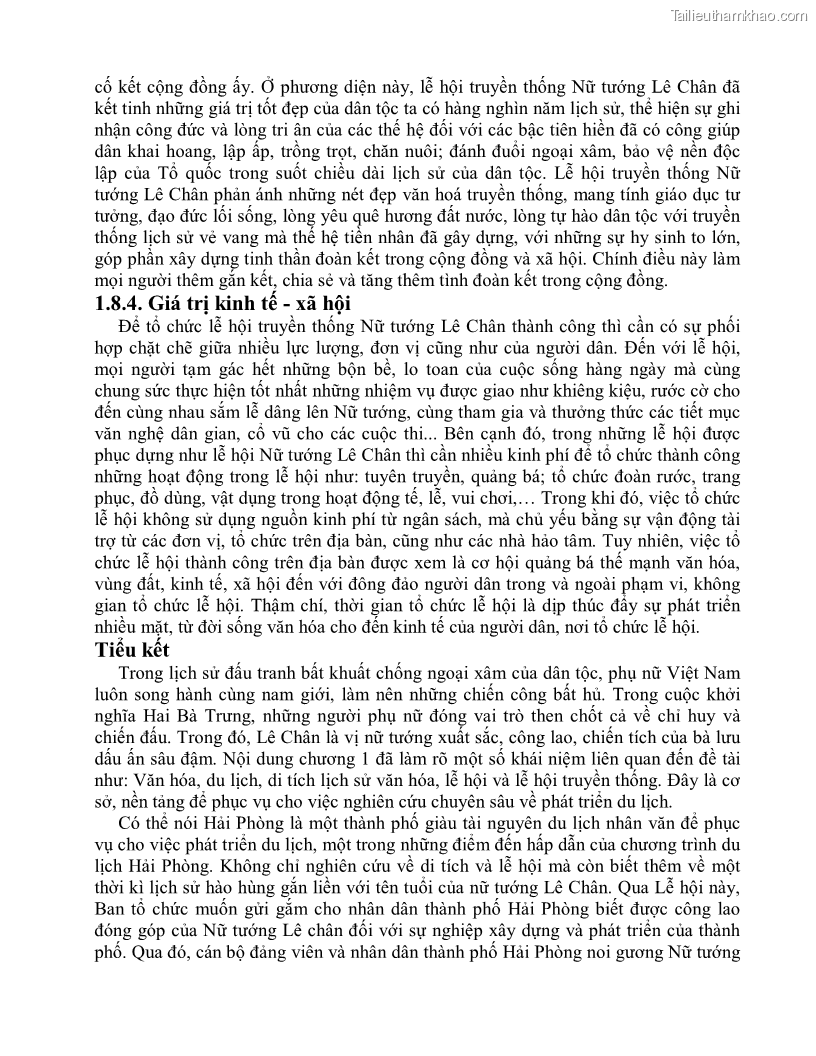 Khóa luận tốt nghiệp việt nam học Thực trạng và giải pháp khai thác lễ hội đền Nghè phục vụ du lịch tại thành phố Hải Phòng - 3 Trang 25
