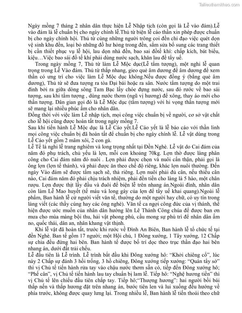 Khóa luận tốt nghiệp việt nam học Thực trạng và giải pháp khai thác lễ hội đền Nghè phục vụ du lịch tại thành phố Hải Phòng - 3 Trang 28