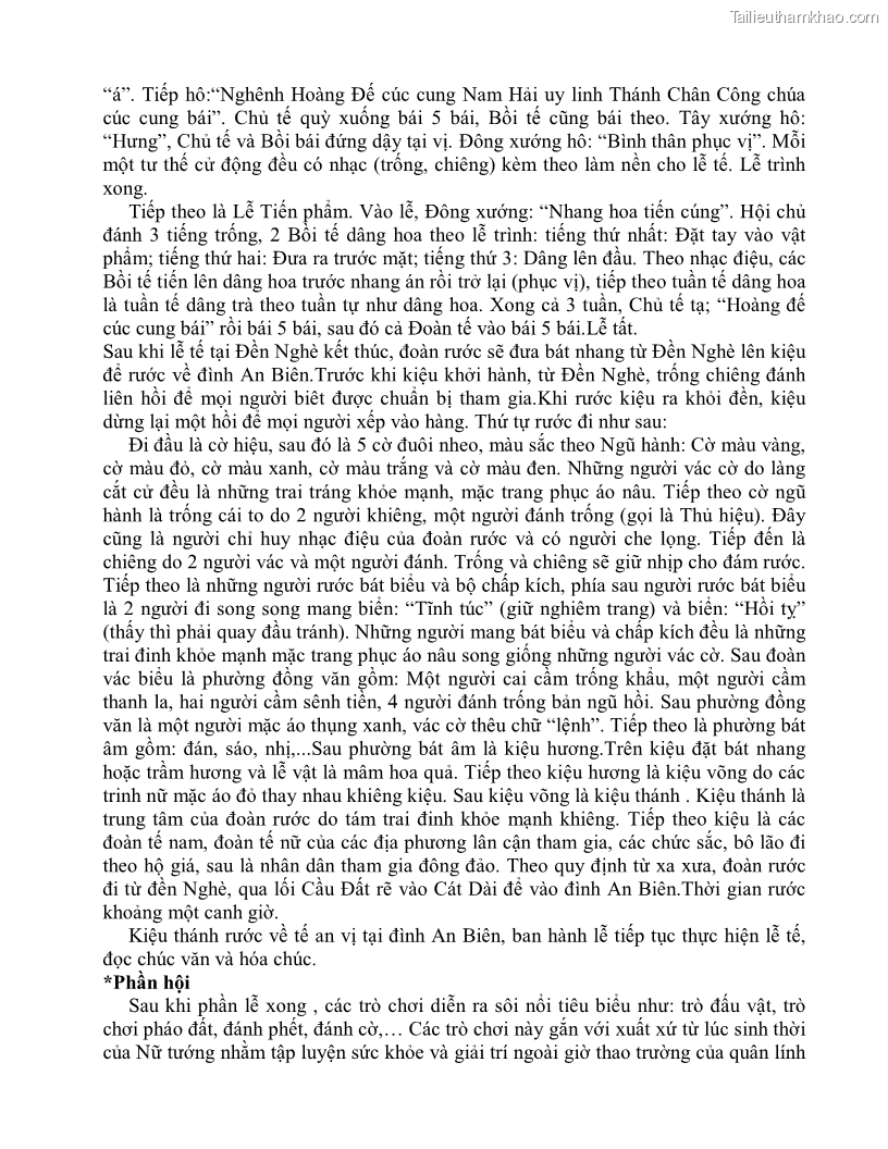 Khóa luận tốt nghiệp việt nam học Thực trạng và giải pháp khai thác lễ hội đền Nghè phục vụ du lịch tại thành phố Hải Phòng - 3 Trang 29