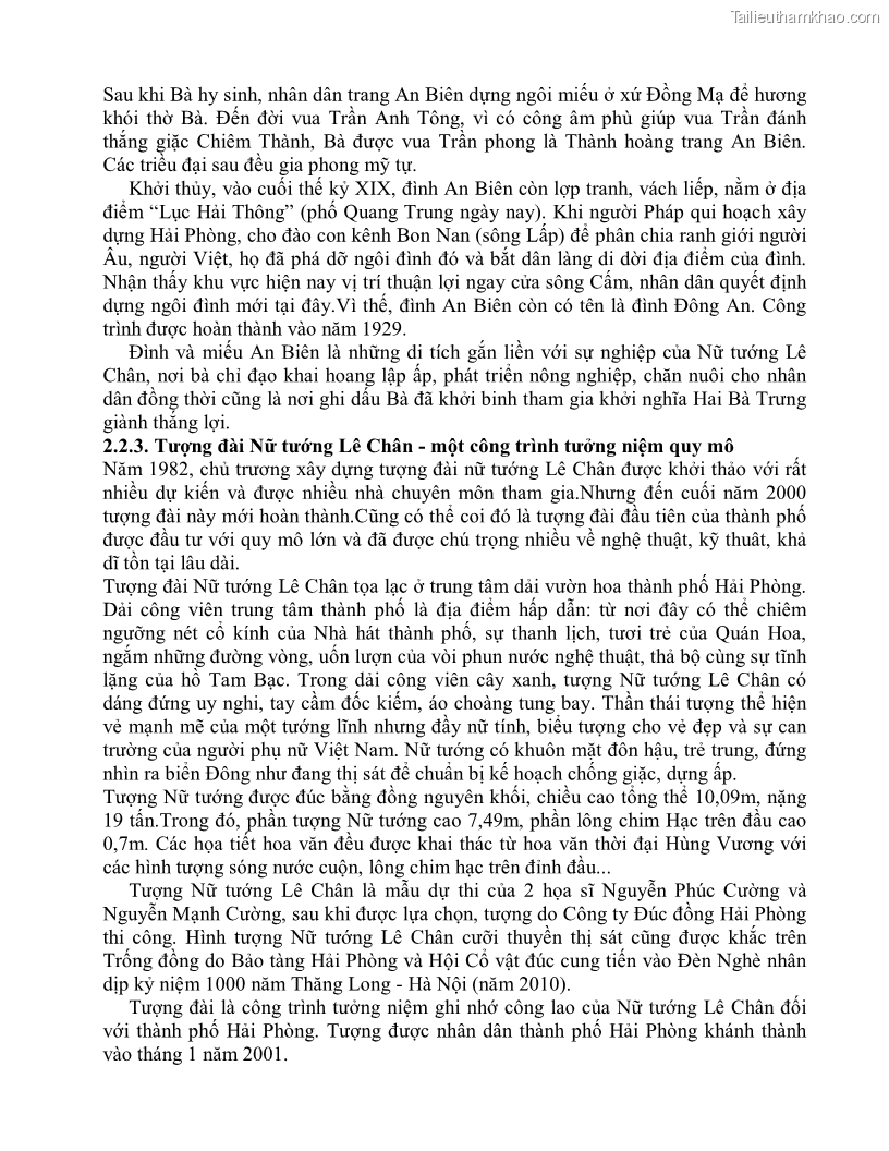 Khóa luận tốt nghiệp việt nam học Thực trạng và giải pháp khai thác lễ hội đền Nghè phục vụ du lịch tại thành phố Hải Phòng - 3 Trang 33