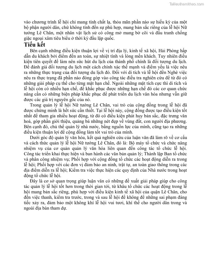 Khóa luận tốt nghiệp việt nam học Thực trạng và giải pháp khai thác lễ hội đền Nghè phục vụ du lịch tại thành phố Hải Phòng - 4 Trang 48