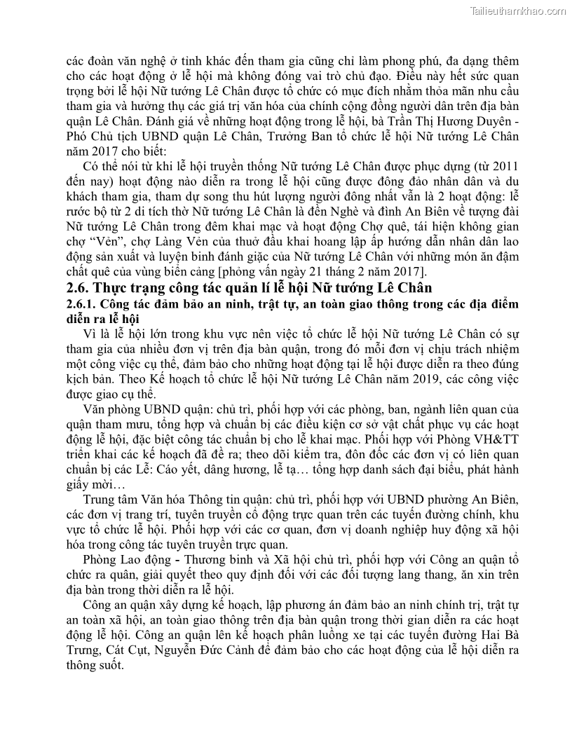 Khóa luận tốt nghiệp việt nam học Thực trạng và giải pháp khai thác lễ hội đền Nghè phục vụ du lịch tại thành phố Hải Phòng - 4 Trang 41
