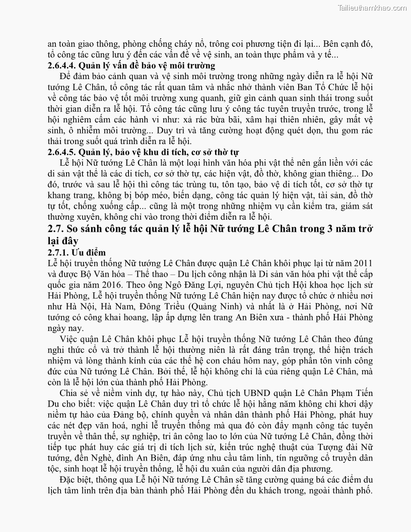 Khóa luận tốt nghiệp việt nam học Thực trạng và giải pháp khai thác lễ hội đền Nghè phục vụ du lịch tại thành phố Hải Phòng - 4 Trang 44