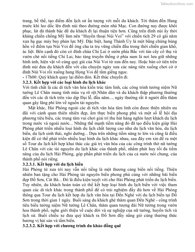 Khóa luận tốt nghiệp việt nam học Thực trạng và giải pháp khai thác lễ hội đền Nghè phục vụ du lịch tại thành phố Hải Phòng - 5 Trang 58