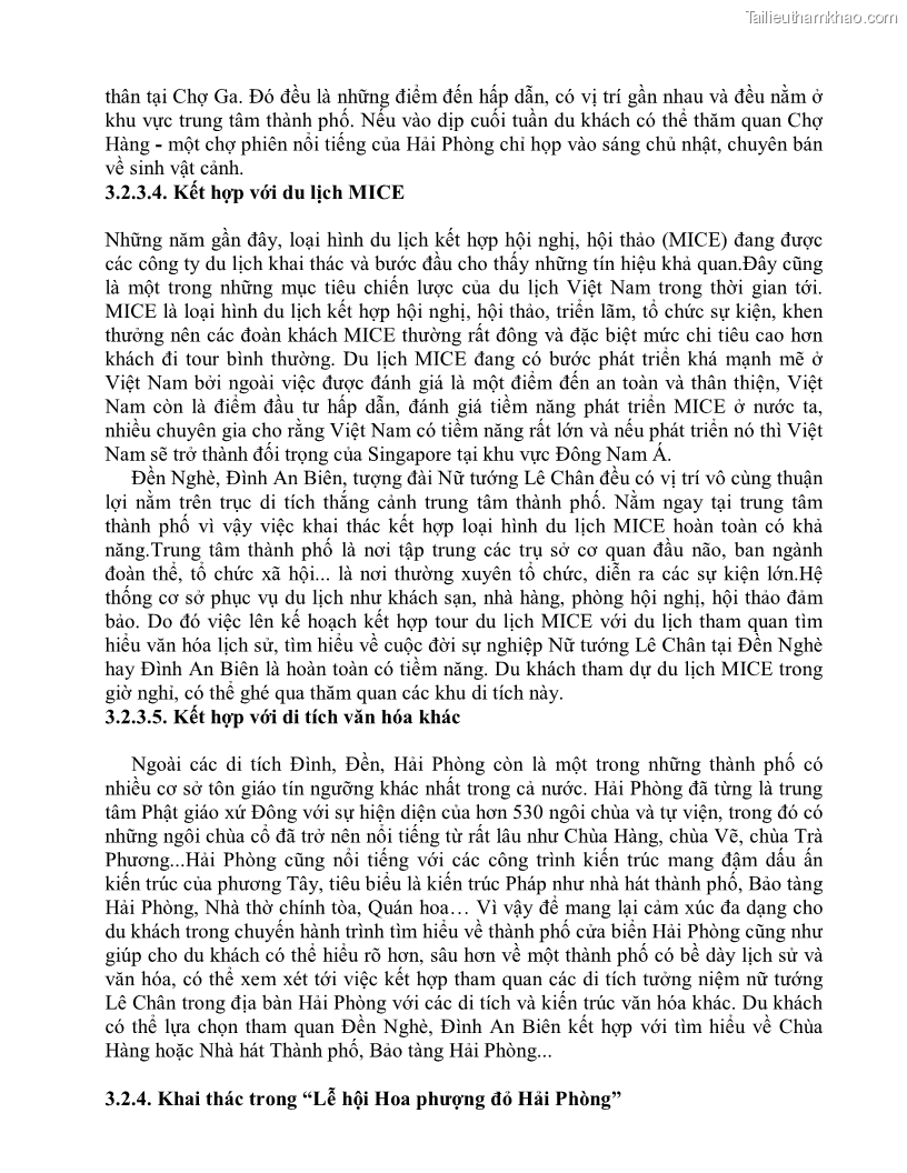 Khóa luận tốt nghiệp việt nam học Thực trạng và giải pháp khai thác lễ hội đền Nghè phục vụ du lịch tại thành phố Hải Phòng - 5 Trang 60