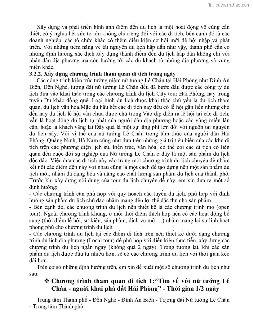 Khóa luận tốt nghiệp việt nam học Thực trạng và giải pháp khai thác lễ hội đền Nghè phục vụ du lịch tại thành phố Hải Phòng - 5 Trang 56