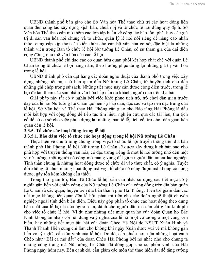 Khóa luận tốt nghiệp việt nam học Thực trạng và giải pháp khai thác lễ hội đền Nghè phục vụ du lịch tại thành phố Hải Phòng - 6 Trang 70