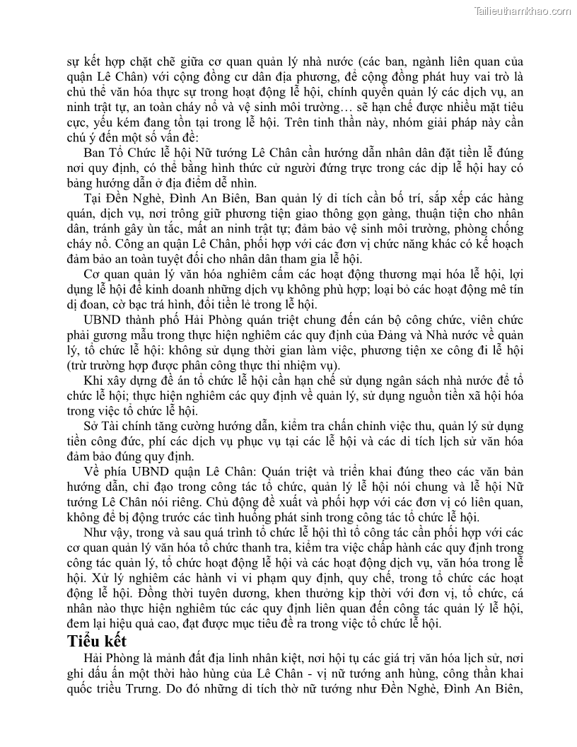 Khóa luận tốt nghiệp việt nam học Thực trạng và giải pháp khai thác lễ hội đền Nghè phục vụ du lịch tại thành phố Hải Phòng - 6 Trang 72
