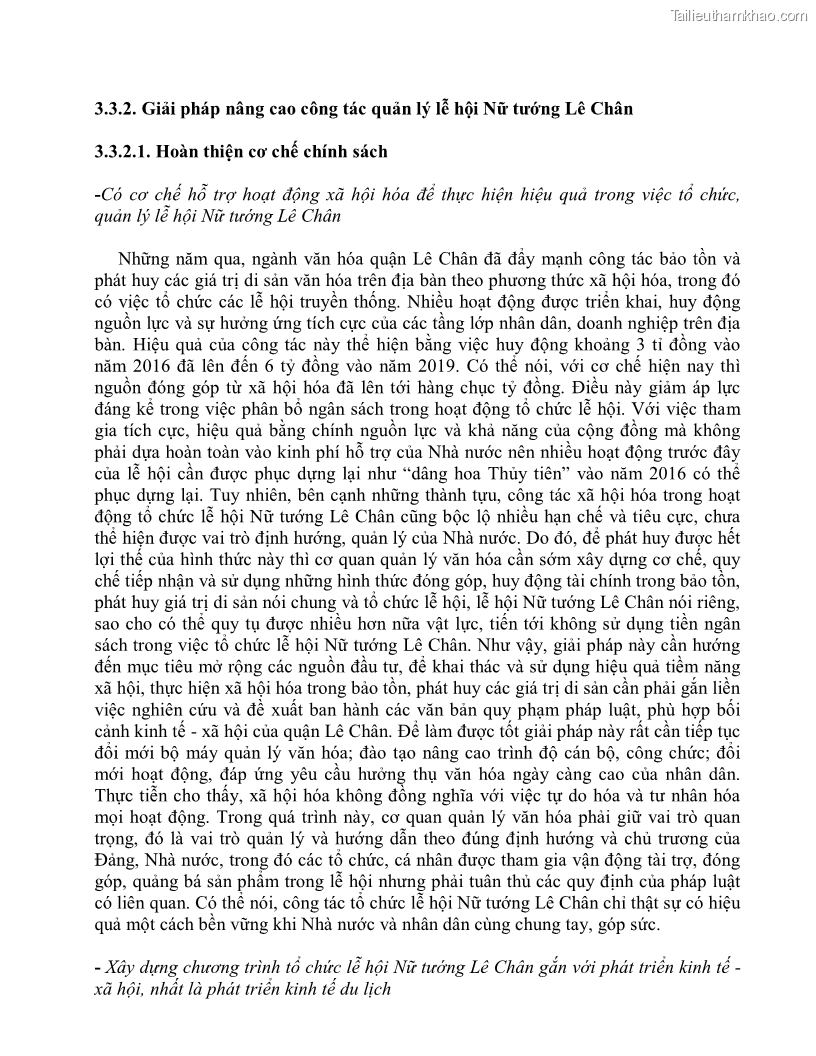 Khóa luận tốt nghiệp việt nam học Thực trạng và giải pháp khai thác lễ hội đền Nghè phục vụ du lịch tại thành phố Hải Phòng - 6 Trang 64