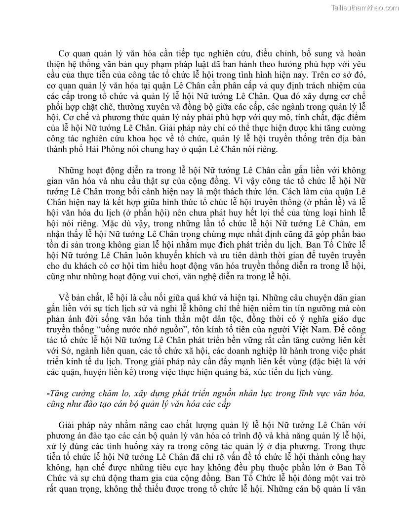 Khóa luận tốt nghiệp việt nam học Thực trạng và giải pháp khai thác lễ hội đền Nghè phục vụ du lịch tại thành phố Hải Phòng - 6 Trang 65