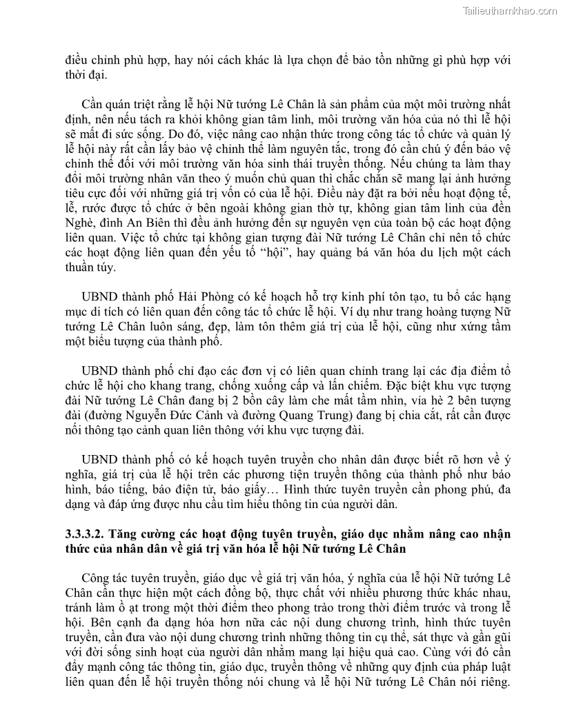Khóa luận tốt nghiệp việt nam học Thực trạng và giải pháp khai thác lễ hội đền Nghè phục vụ du lịch tại thành phố Hải Phòng - 6 Trang 68